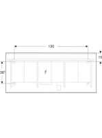 Geberit Option Plus Square tükör 160x70 cm, közvetlen és közvetett világítással, matt fekete 502.787.14.1