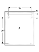 Geberit Option Basic Square tükör felső világítással 80x90 cm, eloxált alumínium 502.813.00.1