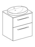 Geberit Selnova Square Set mosdószekrény mosdóval 59x70 cm, két fiókkal, fényes fehér 502.868.00.1