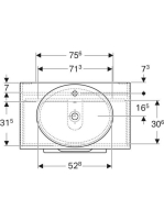 Geberit Selnova Square Set mosdószekrény mosdóval 79x70 cm, két fiókkal, hikoridió 502.874.00.1