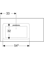 Geberit ONE balos mosdó hátsó lefolyóval 90x48 cm, KeraTect, csaplyuk és túlfolyó nélkül 505.008.00.1