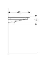 Geberit ONE balos mosdó hátsó lefolyóval 90x48 cm, KeraTect, csaplyuk és túlfolyó nélkül 505.008.00.1