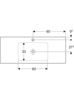 Geberit One beépíthető mosdó 120x48 cm csaplyukkal, túlfolyó nélkül, KeraTect felület bevonattal 505.010.01.5