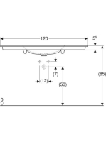 Geberit One beépíthető mosdó 120x48 cm csaplyukkal, túlfolyó nélkül, KeraTect felület bevonattal 505.010.01.5