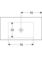 Geberit One beépíthető mosdó 90x48 cm csaplyuk és túlfolyó nélkül, KeraTect felület bevonattal 505.011.01.3