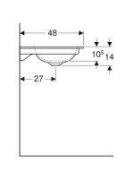 Geberit One beépíthető mosdó 90x48 cm csaplyuk és túlfolyó nélkül, KeraTect felület bevonattal 505.011.01.3