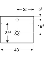 Geberit One pultra ültethető mosdó 50x40 cm csaplyukkal, túlfolyó nélkül, KeraTect bevonattal 505.030.01.6