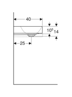 Geberit One pultra ültethető mosdó 50x40 cm csaplyukkal, túlfolyó nélkül, KeraTect bevonattal 505.030.01.6