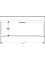 Geberit One mosdó hátsó lefolyóval 105x48 cm, KeraTect, csaplyuk és túlfolyó nélkül, fehér 505.045.00.1