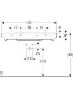 Geberit One mosdó hátsó lefolyóval 105x48 cm, KeraTect, csaplyuk és túlfolyó nélkül, fehér 505.045.00.1