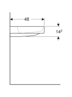 Geberit One mosdó hátsó lefolyóval 105x48 cm, KeraTect, csaplyuk és túlfolyó nélkül, fehér 505.045.00.1