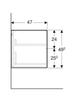 Geberit One oldalsó szekrény két fiókkal 45x47 cm, matt greige 505.077.00.7