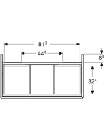 Geberit One alsó szekrény mosdóhoz 2 fiókkal 88,8x47 cm, matt fekete 505.263.00.8