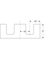Geberit One mosdópult kivágással, két pultra ültethető tálformájú mosdóhoz 135x47 cm, matt láva 505.276.00.3