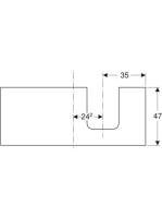 Geberit One mosdópult jobb oldali kivágással 120x47 cm, pultra ültethető tálformájú mosdóhoz, magasfényű fehér 505.315.00.1