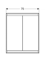 Geberit One 2 ajtós tükrös szekrény ComfortLight világítással 75x90 cm, fehér 505.802.00.2