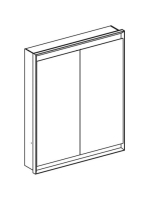 Geberit One 2 ajtós tükrös szekrény ComfortLight világítással 75x90 cm, fehér 505.802.00.2