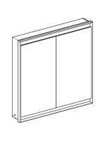 Geberit One 2 ajtós tükrös szekrény ComfortLight világítással 75x90 cm, matt fekete 505.802.00.7