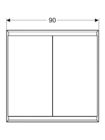 Geberit One 2 ajtós tükrös szekrény ComfortLight világítással 90x90 cm, eloxált alumínium 505.803.00.1