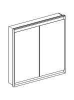 Geberit One 2 ajtós tükrös szekrény ComfortLight világítással 90x90 cm, matt fekete 505.803.00.7