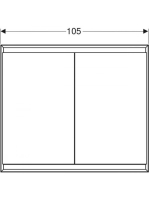 Geberit One 2 ajtós tükrös szekrény ComfortLight világítással 105x90 cm, matt fekete 505.804.00.7