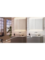 Geberit One 2 ajtós tükrös szekrény ComfortLight világítással 120x90 cm, eloxált alumínium 505.805.00.1