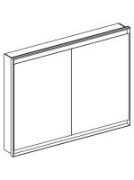 Geberit One 2 ajtós tükrös szekrény ComfortLight világítással 120x90 cm, matt fekete 505.805.00.7