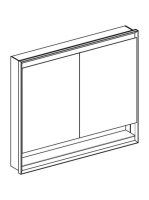 Geberit One 2 ajtós tükrös szekrény nyitott polccal 90x105, ComfortLight világítással, alumínium 505.824.00.1