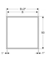 Geberit One takarókeret tükrös szekrényhez 90x93 cm, matt fekete 505.843.00.3