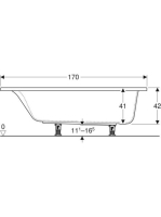 Geberit Selnova Square 170x75 cm egyenes fürdőkád lábakkal 554.385.01.1