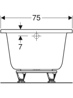 Geberit Selnova Square 170x75 cm egyenes fürdőkád lábakkal 554.385.01.1