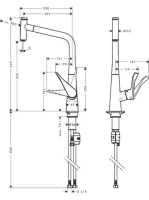 Hansgrohe Metris Select króm konyhai csaptelep, kihúzható kifolyóval 14884000