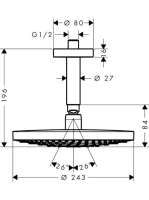 Hansgrohe Raindance Select S 240 2jet fejzuhany 26469000, csatlakozóval, Ecosmart