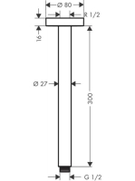 Hansgrohe S 300 mennyezeti csatlakozó, matt fekete 27389670