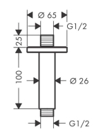 Hansgrohe Vernis Blend Mennyezeti csatlakozó 10 cm matt fekete 27804670