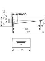 Hansgrohe Metropol szálcsiszolt bronz kádtöltő 32543140