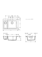 Hansgrohe S51 S510-F635 beépített mosogató 180/450 két medencével betonszürke 43315380