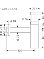 Hansgrohe Flowstar S dizájnszifon, polírozott arany hatású 52105990