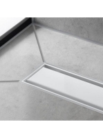 Hansgrohe RainDrain Match Zuhanylefolyó 120 cm, állítható magasságú kerettel, matt fehér 56042700