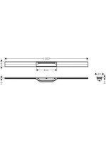 Hansgrohe RainDrain Flex vágható zuhanylefolyó 100 cm, rozsdamentes acél 56046800