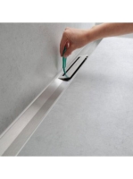 Hansgrohe RainDrain Flex oldalfal mellé zuhanylefolyó 90 cm, vágható, szálcsiszolt fekete króm 56052340