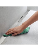 Hansgrohe RainDrain Flex oldalfal mellé zuhanylefolyó 90 cm, vágható, szálcsiszolt fekete króm 56052340