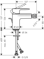 Hansgrohe Vernis Blend egykaros bidécsaptelep automata lefolyógarnitúrával króm 71210000