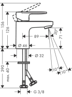 Hansgrohe Vernis Blend Egykaros mosdócsaptelep 70, lefolyógarnitúra nélkül matt fekete 71558670