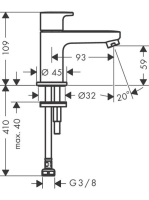 Hansgrohe Vernis Blend Hidegvizes csaptelep 70, lefolyógarnitúra nélkül matt fekete 71583670