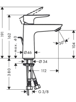 Hansgrohe Talis E 110 króm mosdócsaptelep CoolStart, automata lefolyógarnitúrával 71713000