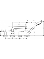 Hansgrohe Talis S 4-lyukú kádcsaptelep 72418000