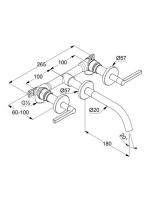 Kludi Nova Fonte Puristic falra szerelhető mosdócsaptelep 180 mm kinyúlással króm 201440515