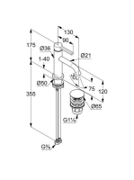 Kludi Nova Fonte Pura 75 egykaros mosdócsaptelep Push-Open leeresztőszelep, matt fekete 202663915