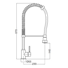 Bugnatese KOBUK 2291 - Álló mosogató zuhanyfejes
